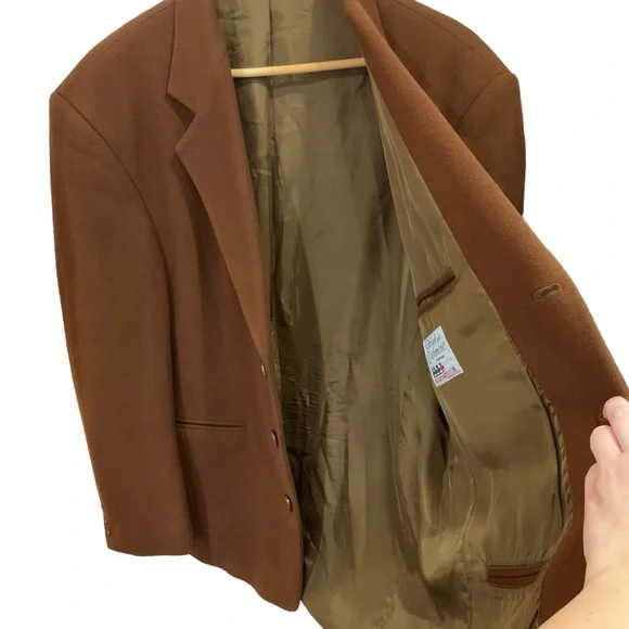 Vintage Boulevard Club Men’s Blazer Brown Sports Coat Wool Cashmere Size… - Picture 7 of 16